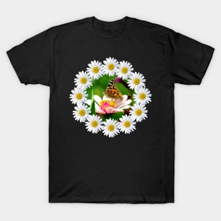 daisies flowerpattern butterfly insect daisy bloom T-Shirt